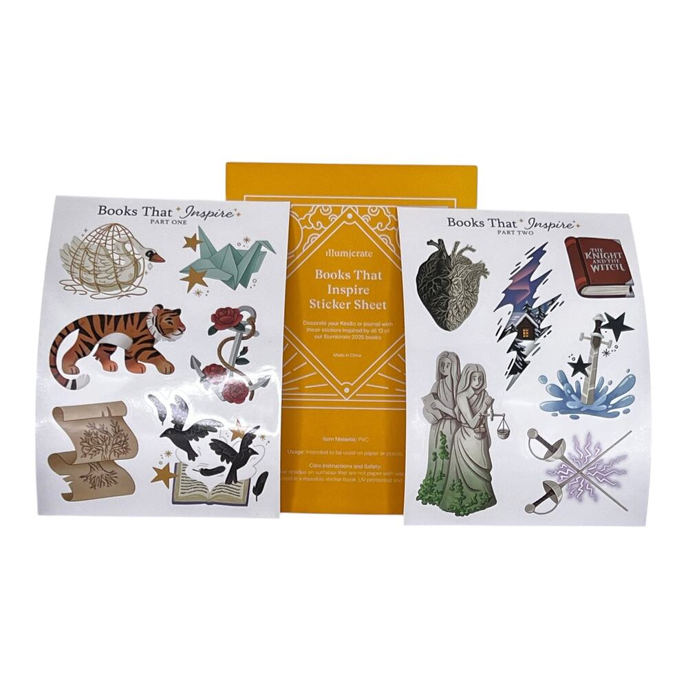 Illumicrate 2025 Books That Inspire Sticker Sheet - December 2025 YA Box Item